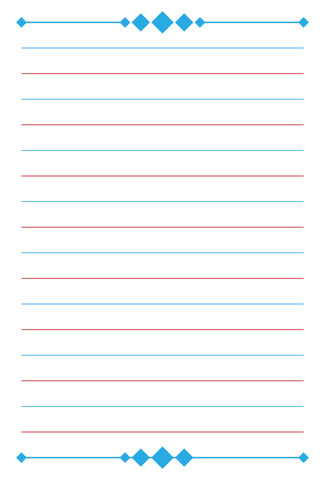red and blue lined handwriting paper printable