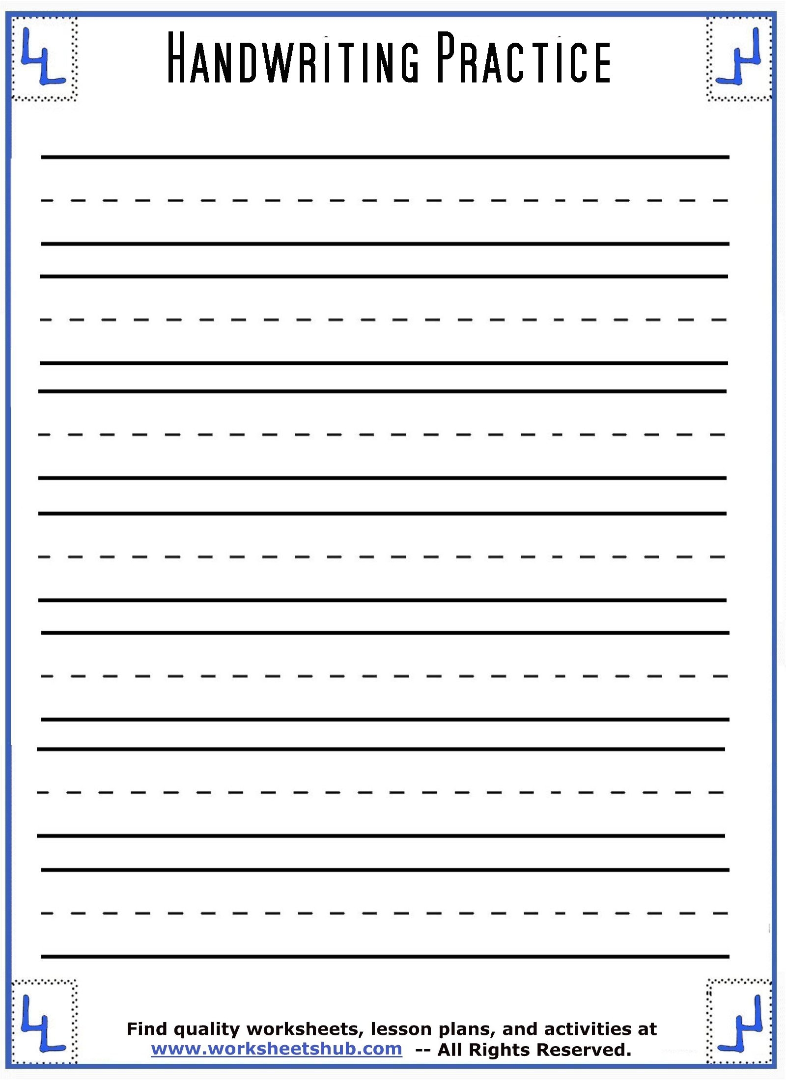 free printable practice handwriting sheets