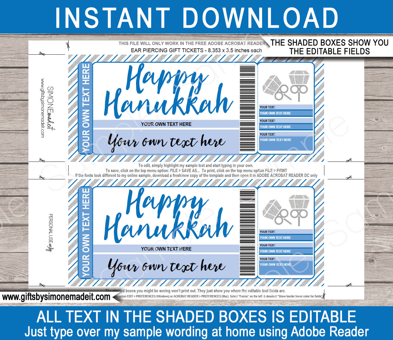 free printable hanukkah gift tag