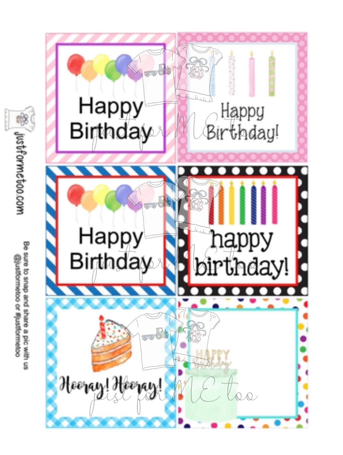 free printable birthday labels and tags