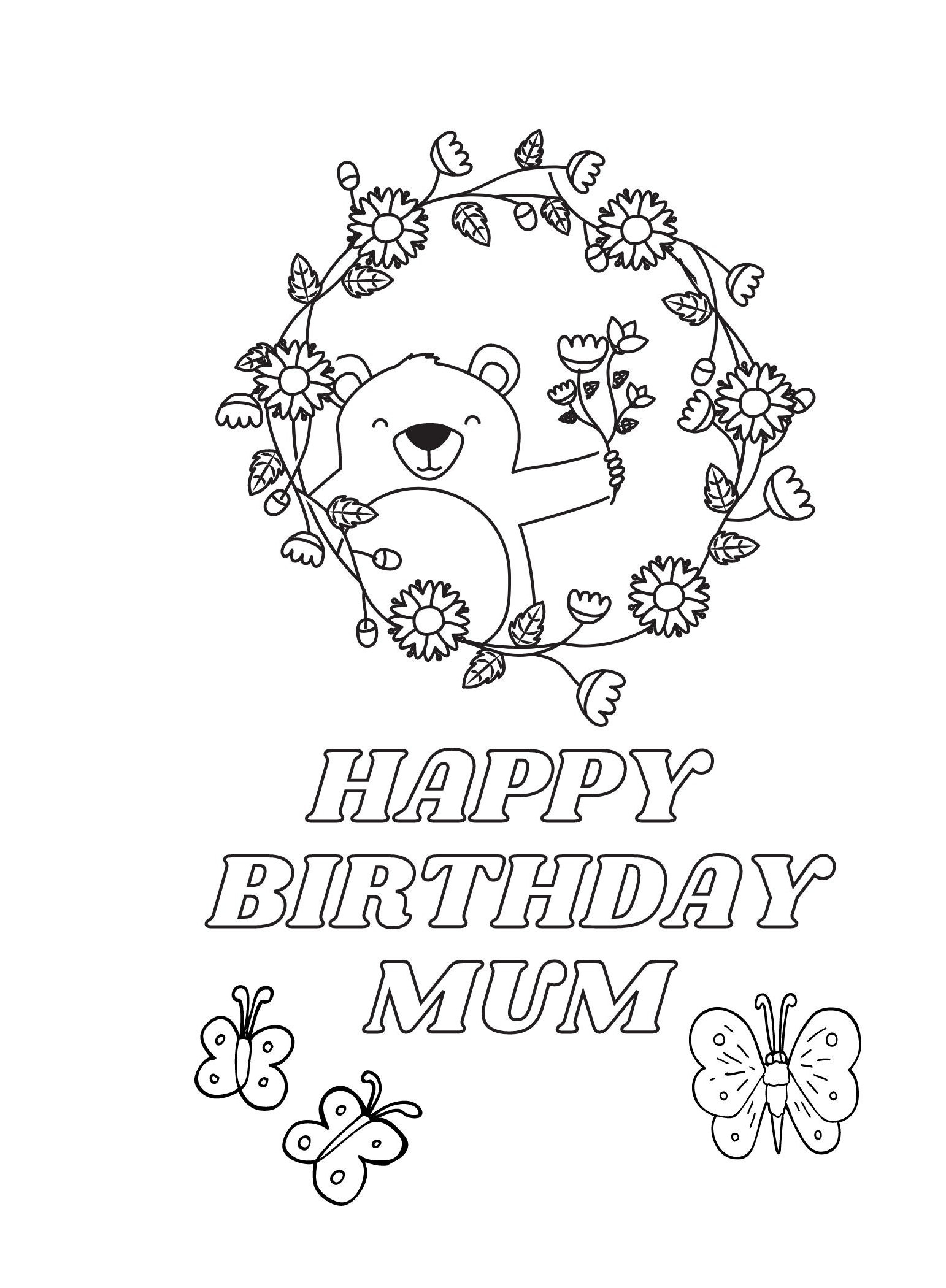 Happy Birthday Mom Coloring Card Printable Gift digital Download Happy Birthday Mom Coloring Card Printable Gift digital Download
