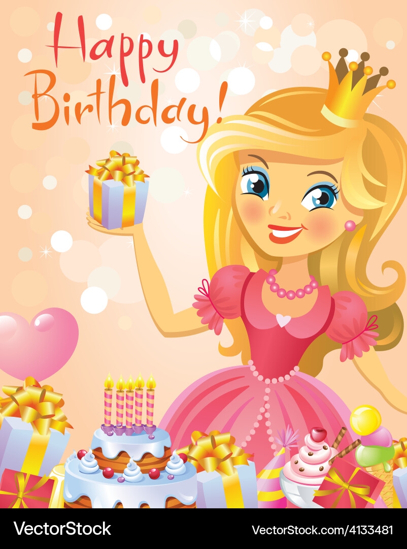 free printable princess birthday cards