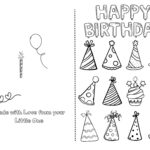 Happy Birthday Printable Foldable Kid Birthday Card To Color For Anyone 