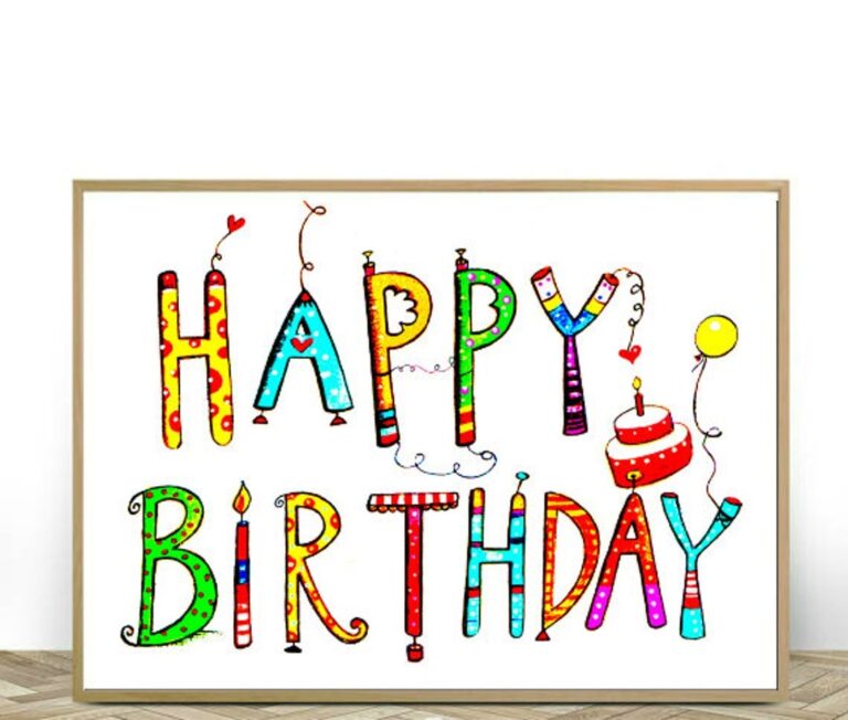 Happy Birthday Printable Sign Kids Party Decor instant Download Etsy