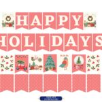 Happy Holidays Banner Printable Holiday Banner Happy Holiday Banner Printable Holiday Bunting Christmas Banner Printable PDF Etsy