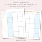 HAPPY PLANNER PRINTABLE Monthly Planner Refills Inserts 7 X 9 25 Sorbet Create 365 Me U0026 My Big Ideas Mambi Undated Sunday Etsy
