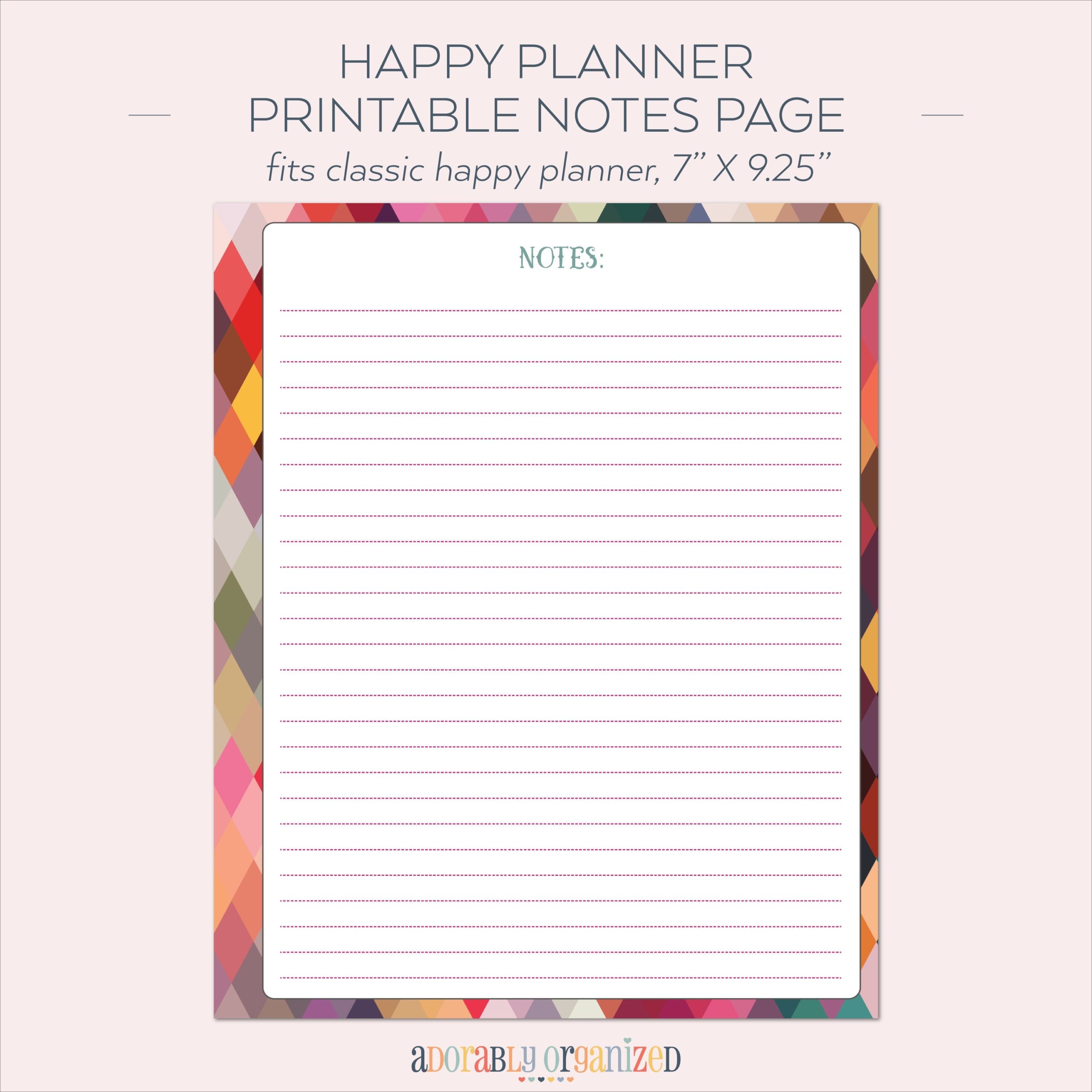 happy planner notes printable