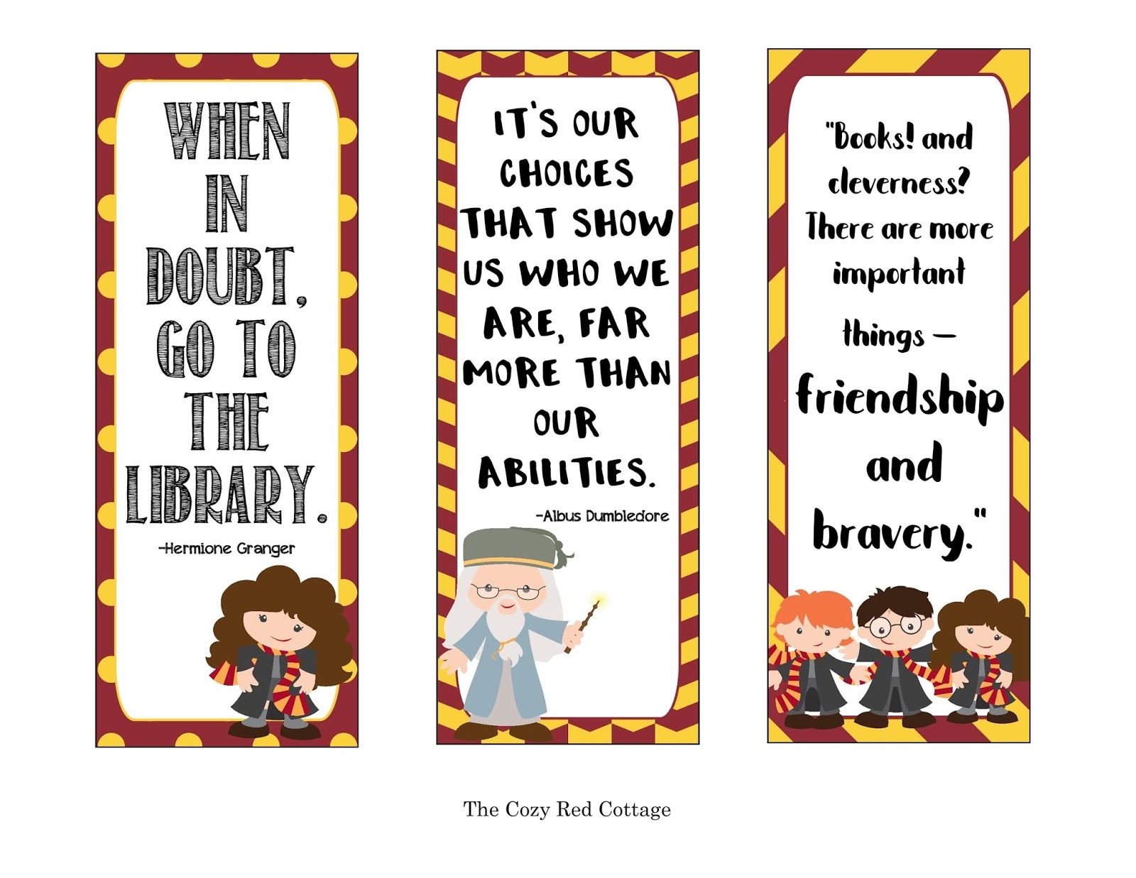 Harry Potter Printable Bookmarks Printable Party Favors