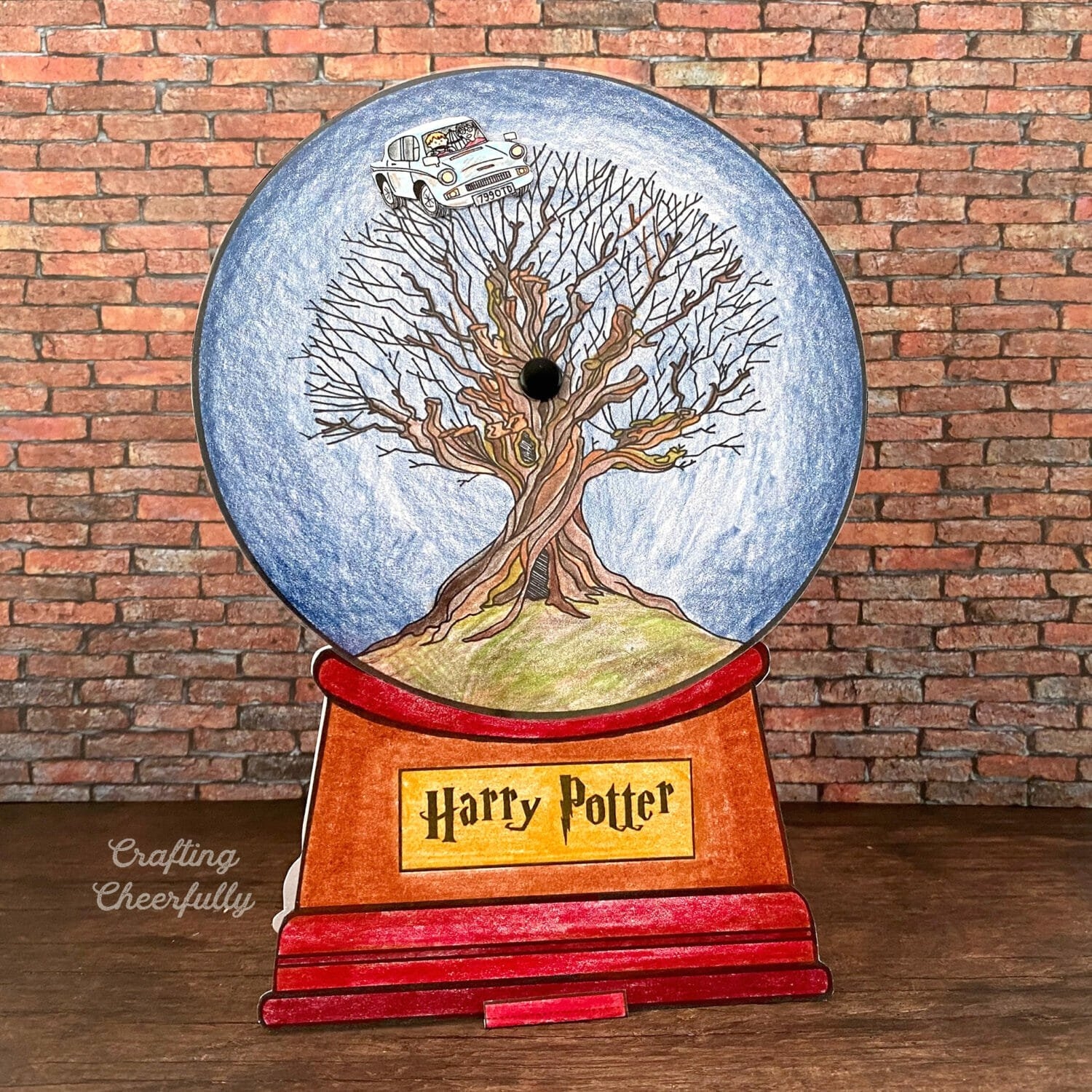 printable snow globe card