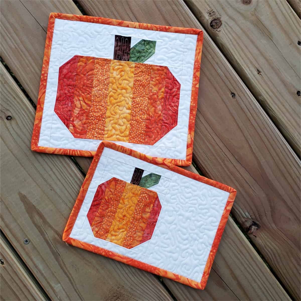 Harvest Pumpkin Mug Rugs Freemotion By The River
