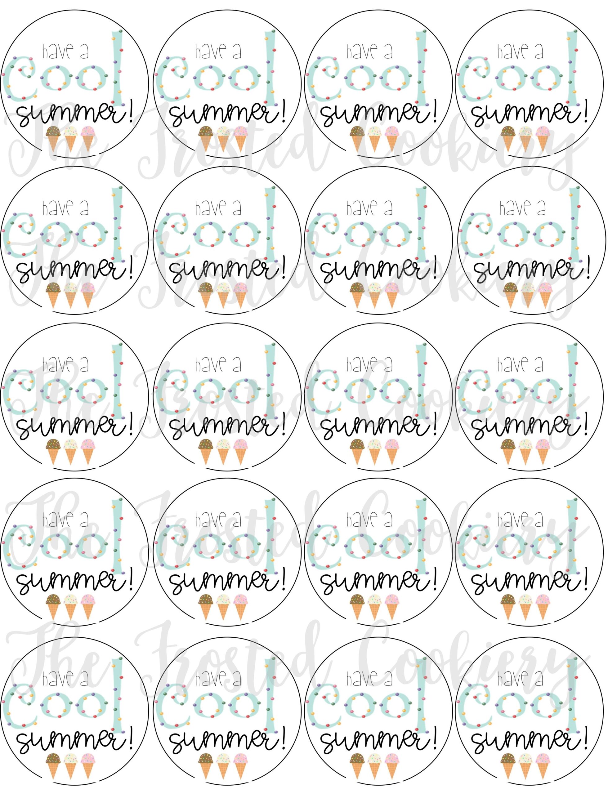 Have A Cool Summer Circle Tags