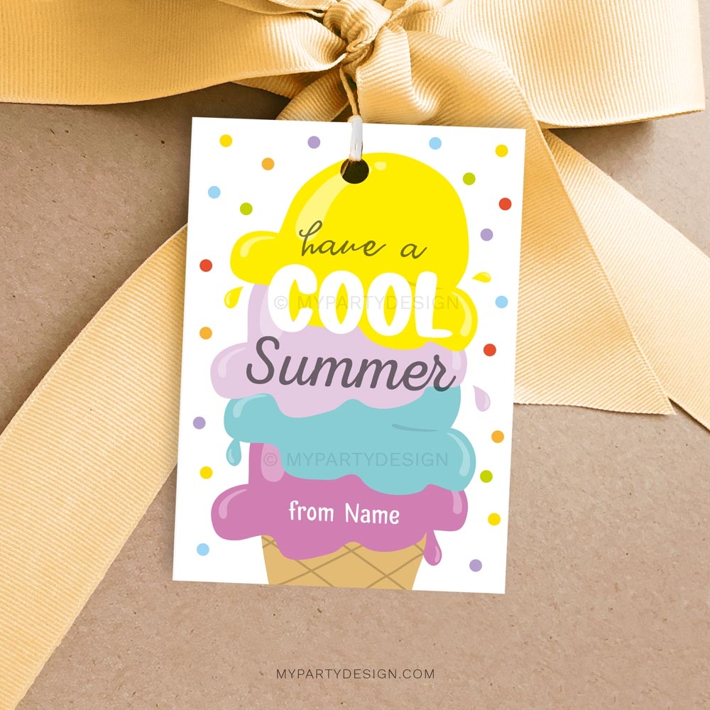 Have A Cool Summer Ice Cream Gift Tag Printable PDF