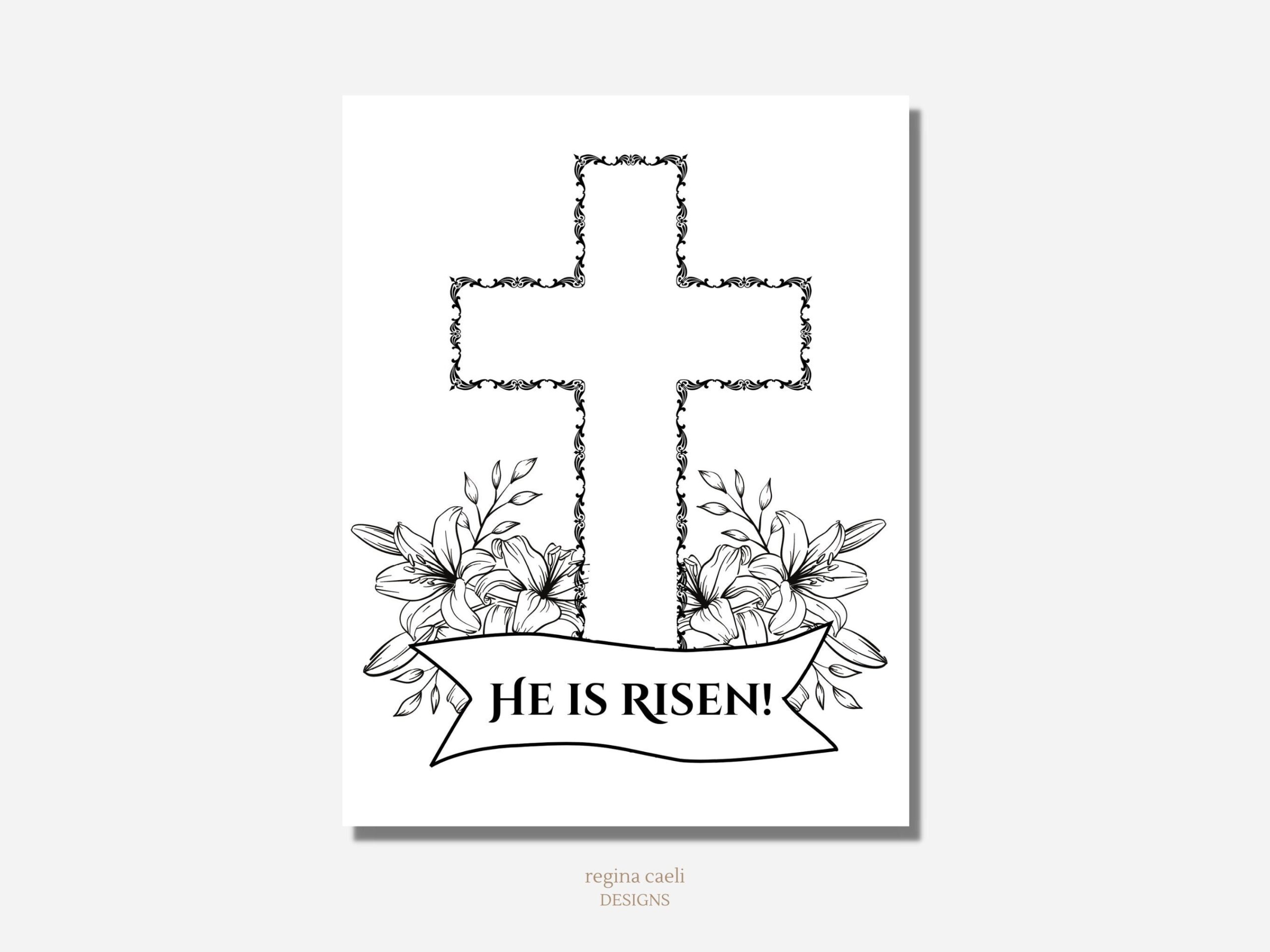 He Is Risen Coloring Page Printable Easter Coloring Page Printable He Is Risen Coloring Page Easter Printable Coloring Page PDF Etsy Canada