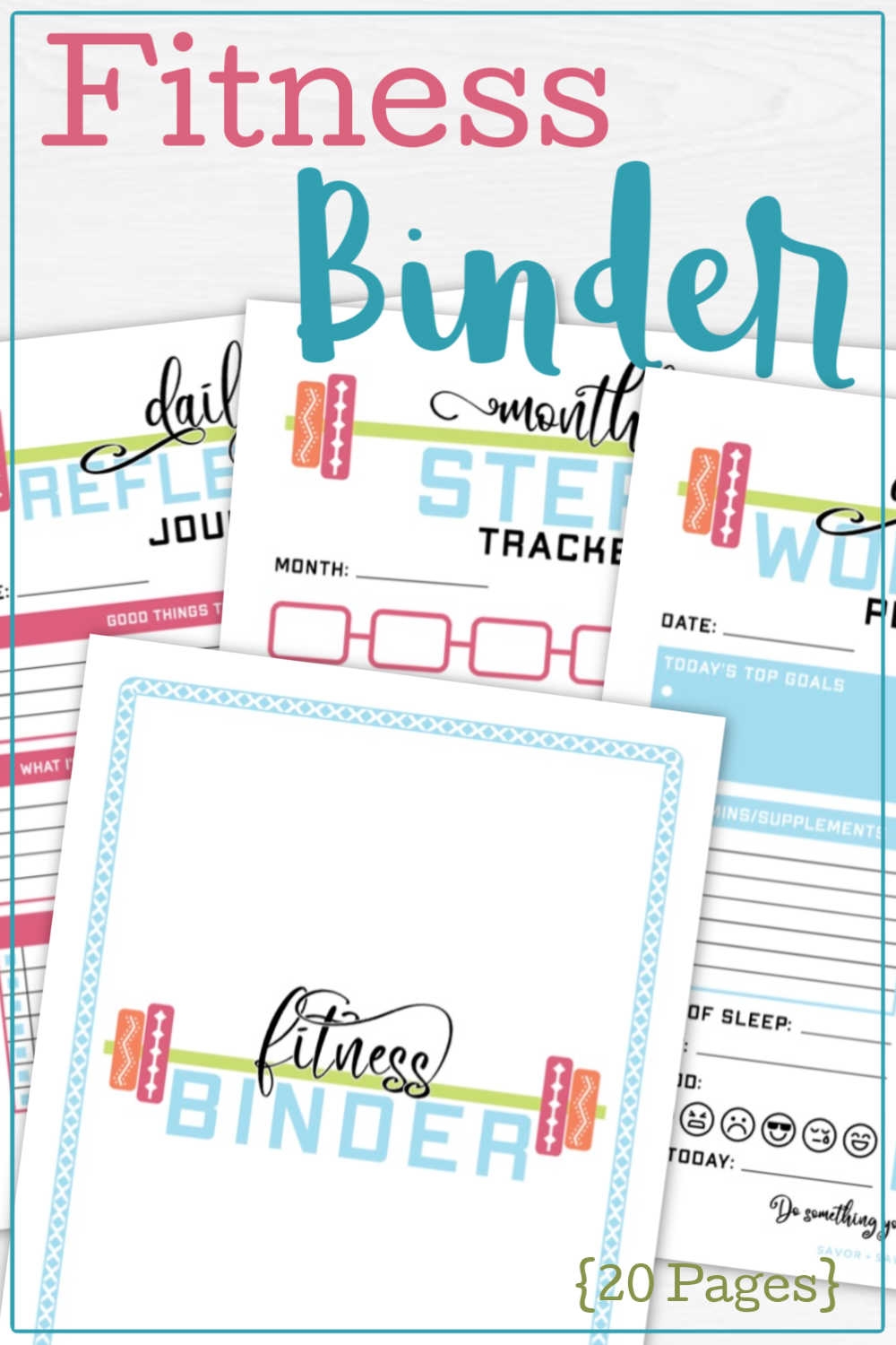Health And Fitness Binder Savor Savvy