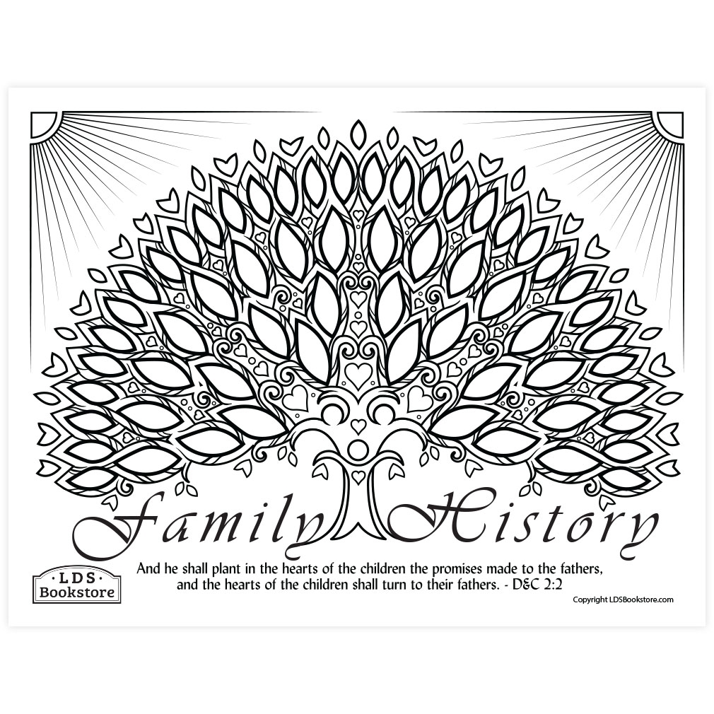 Hearts Of The Children Family History Coloring Page Printable 