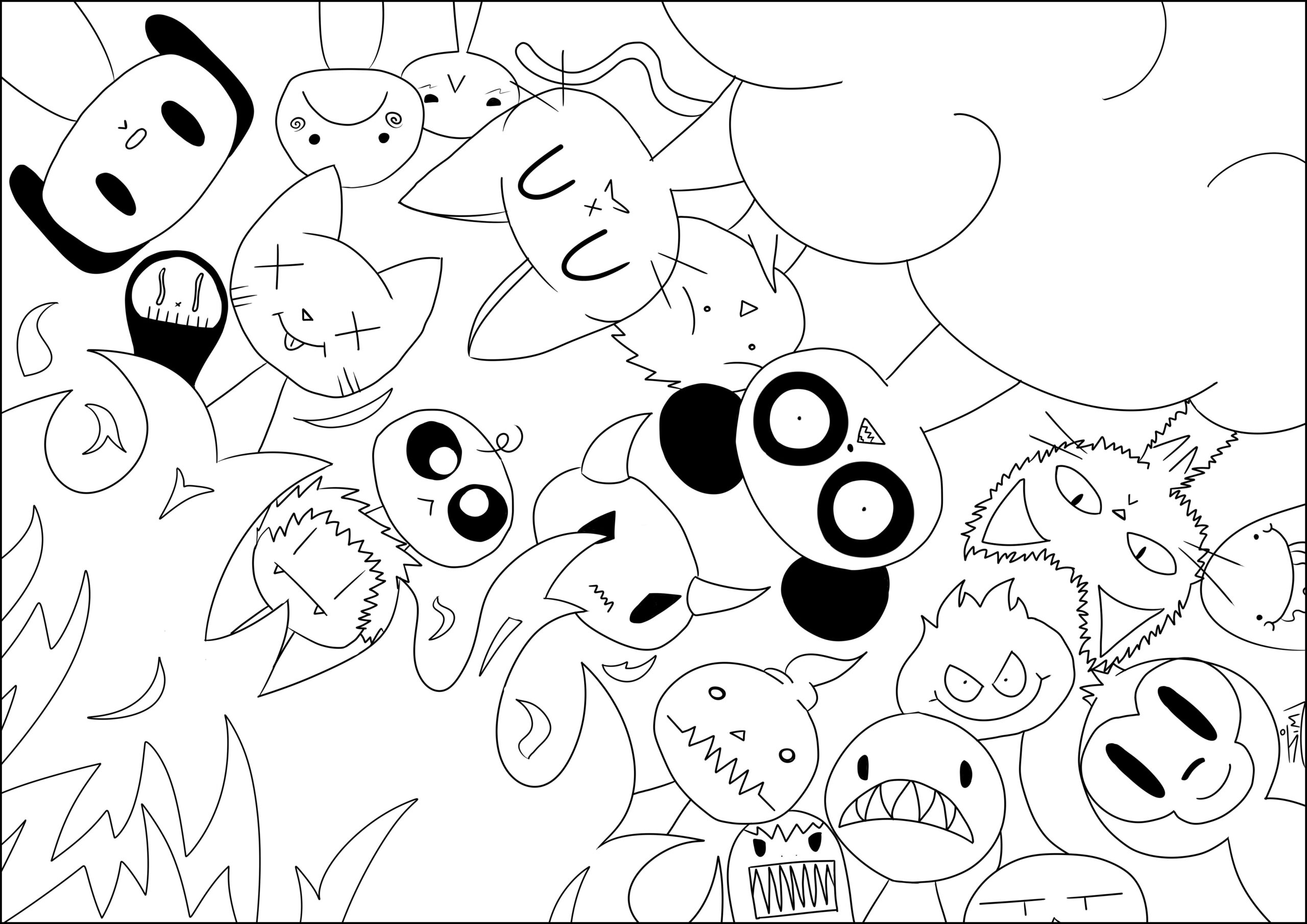 Hell U0026 Paradise Doodle Art Doodling Coloring Pages For Adults