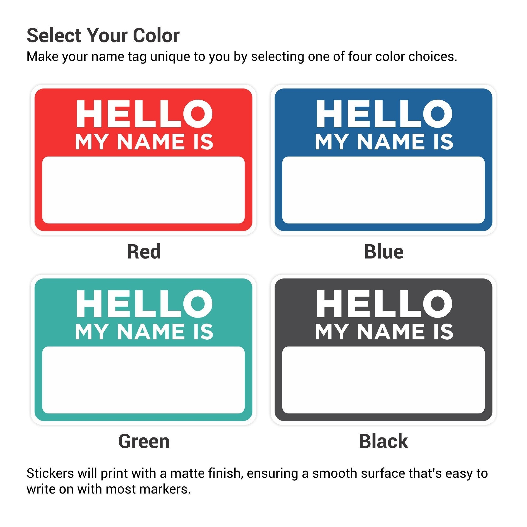 Hello My Name Is Dry Erase Reusable Name Tag