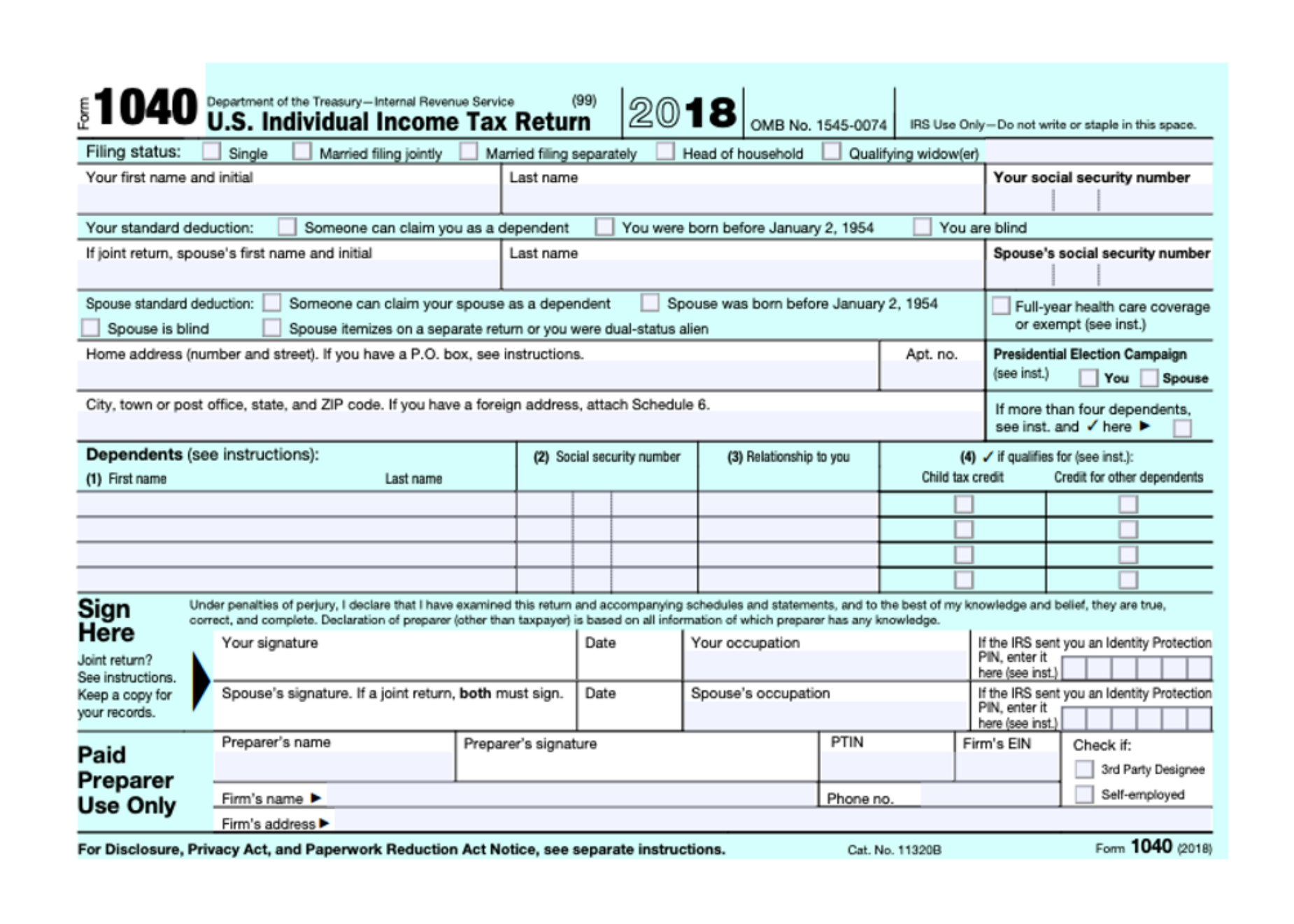 printable 2018 tax forms printable 2018 tax forms