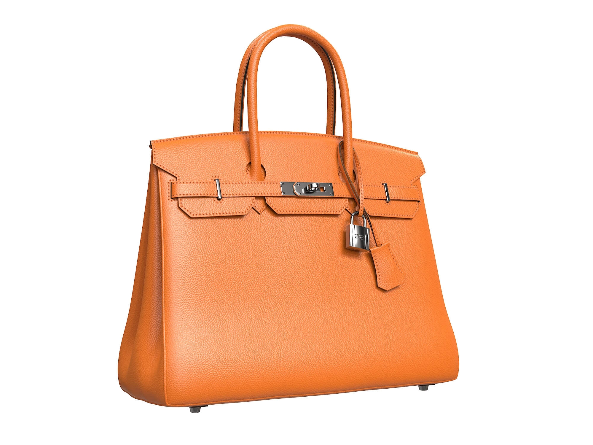 Hermes Birkin Bag Orange Leather 3D Model By 3dmonk