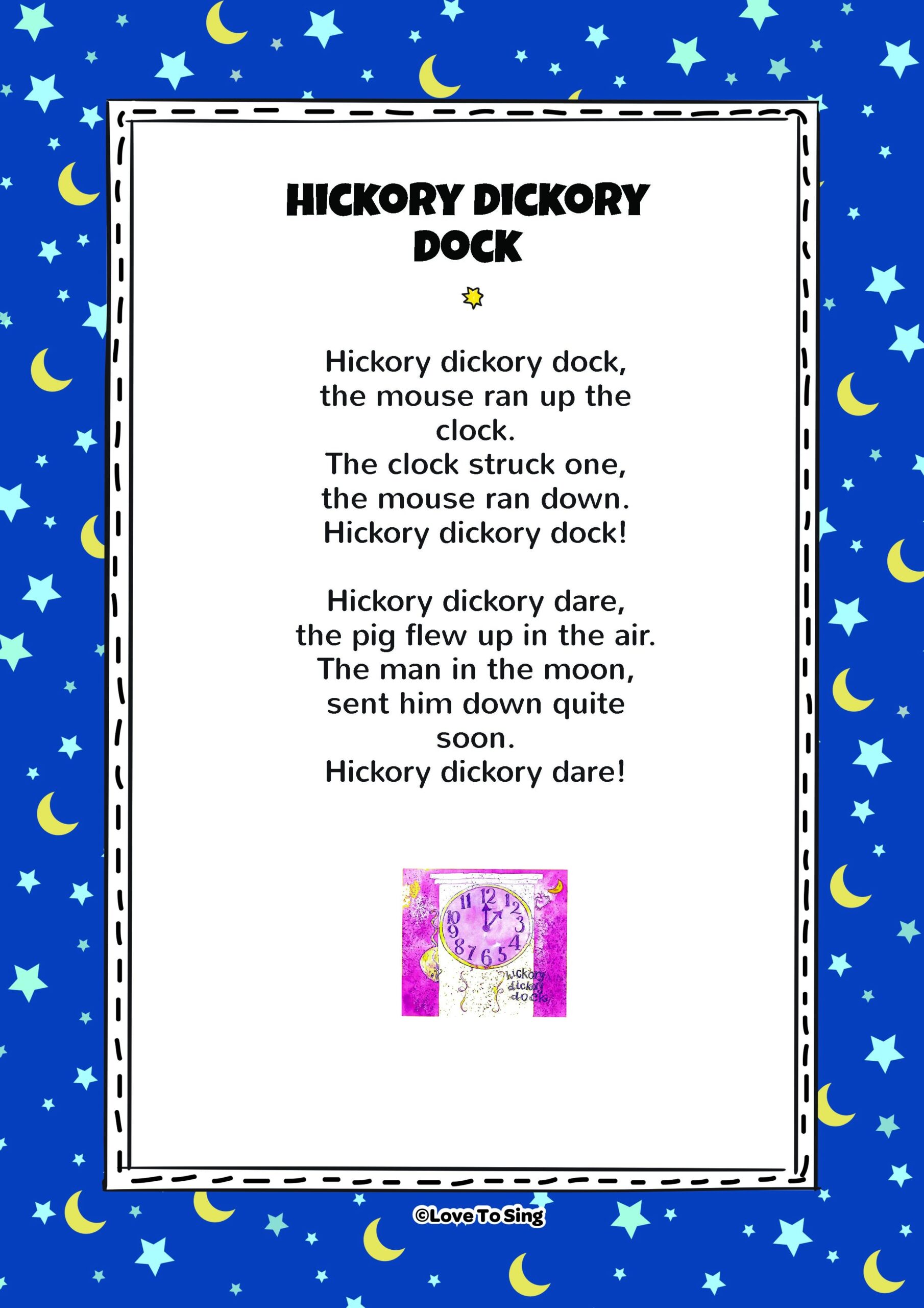 Hickory Dickory Dock Rhyme FREE Video Song Lyrics U0026 Activities