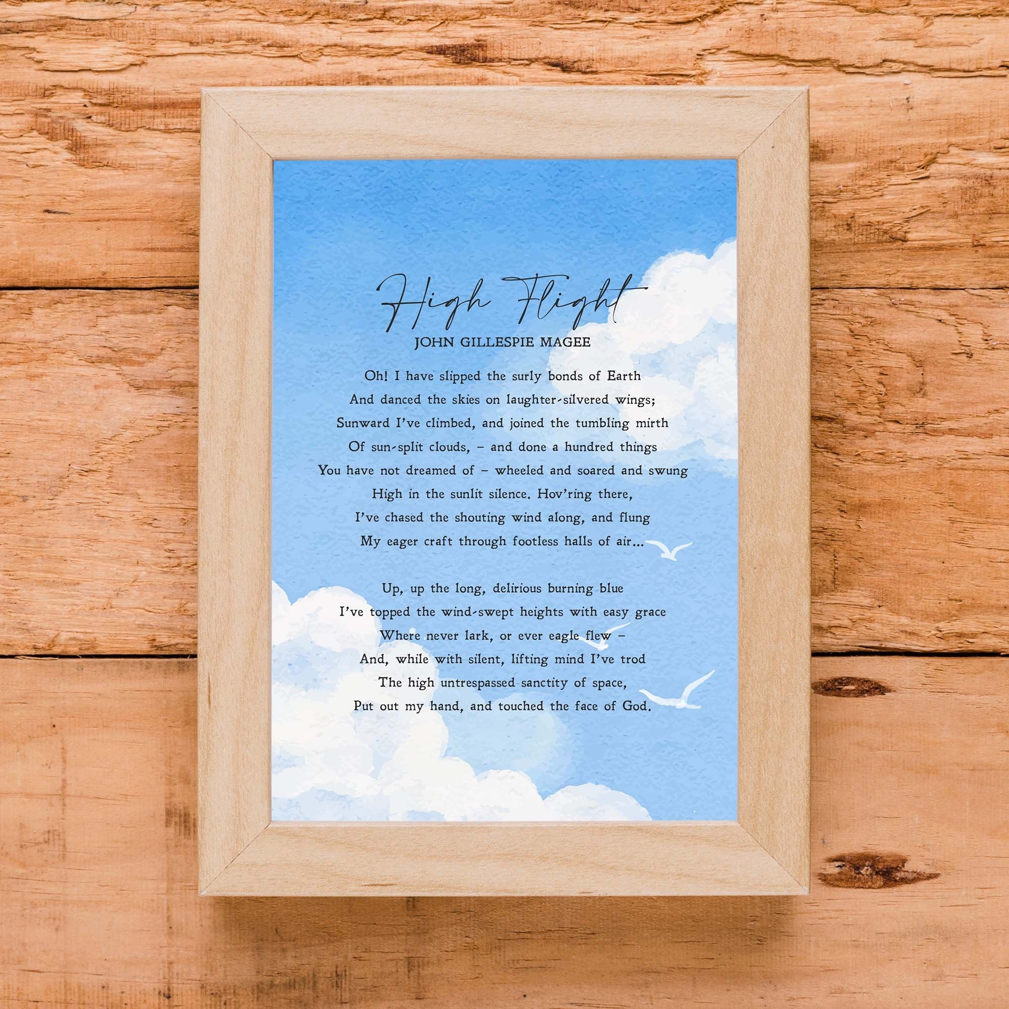 high flight poem printable