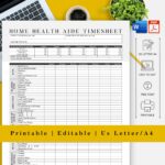 Home Health Aide Timesheet Templates In home U0026 Caregiver Timesheets Printable Editable word File Etsy