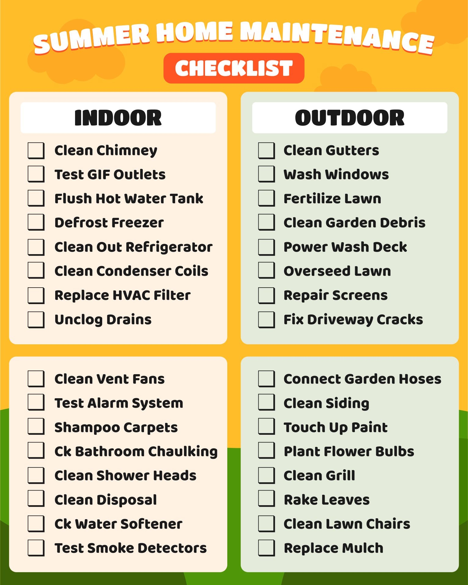 Home Maintenance Checklist 15 Free PDF Printables Printablee
