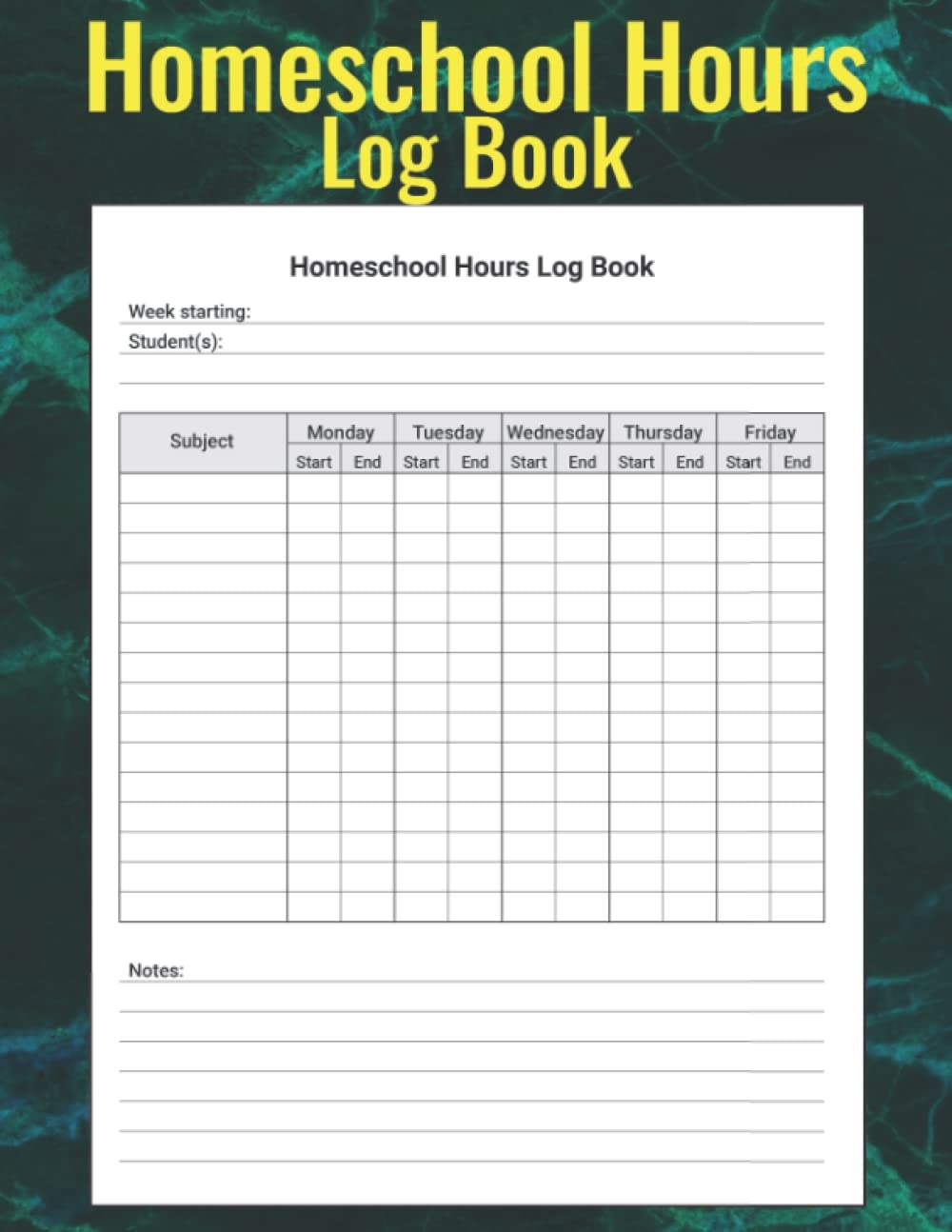 Homeschool Hours Log Book 2 Year Daily Lesson U0026 Time Record Book Monday To Friday Homeschool Schedule Book A Homeschool Tracker For Parents To Keep 