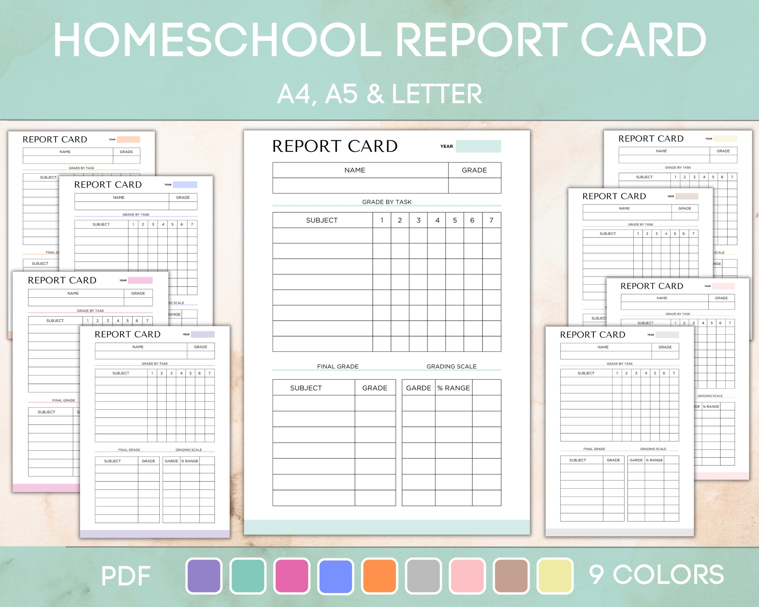 Homeschool Report Card Template Homeschool Grade Card Sheet 