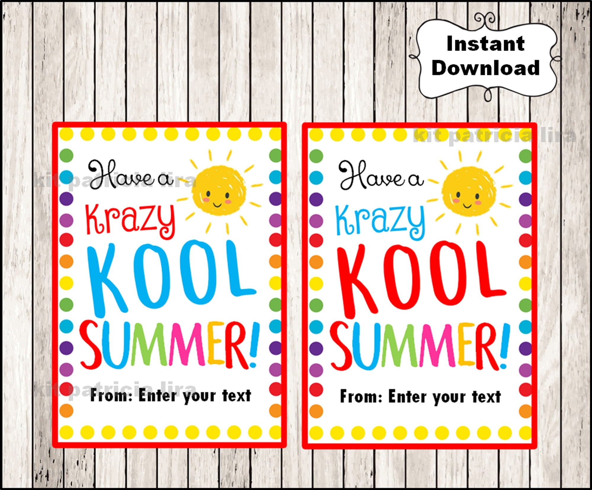 Hope You Have A Kool Summer End Of School Year Tags End Of School Gift Tags Printable Teacher Tags Gift Tags Last Day Of School Etsy