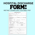 Hospital Discharge Form Editable PDF Template For Medical Offices Doctors Providers Instant Download Patient Medical Form PDF Etsy Ireland