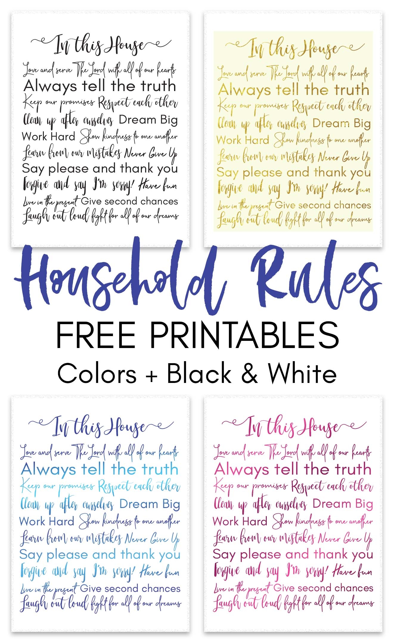 Household Rules Free Printable Daydream Into Reality Worksheets Library