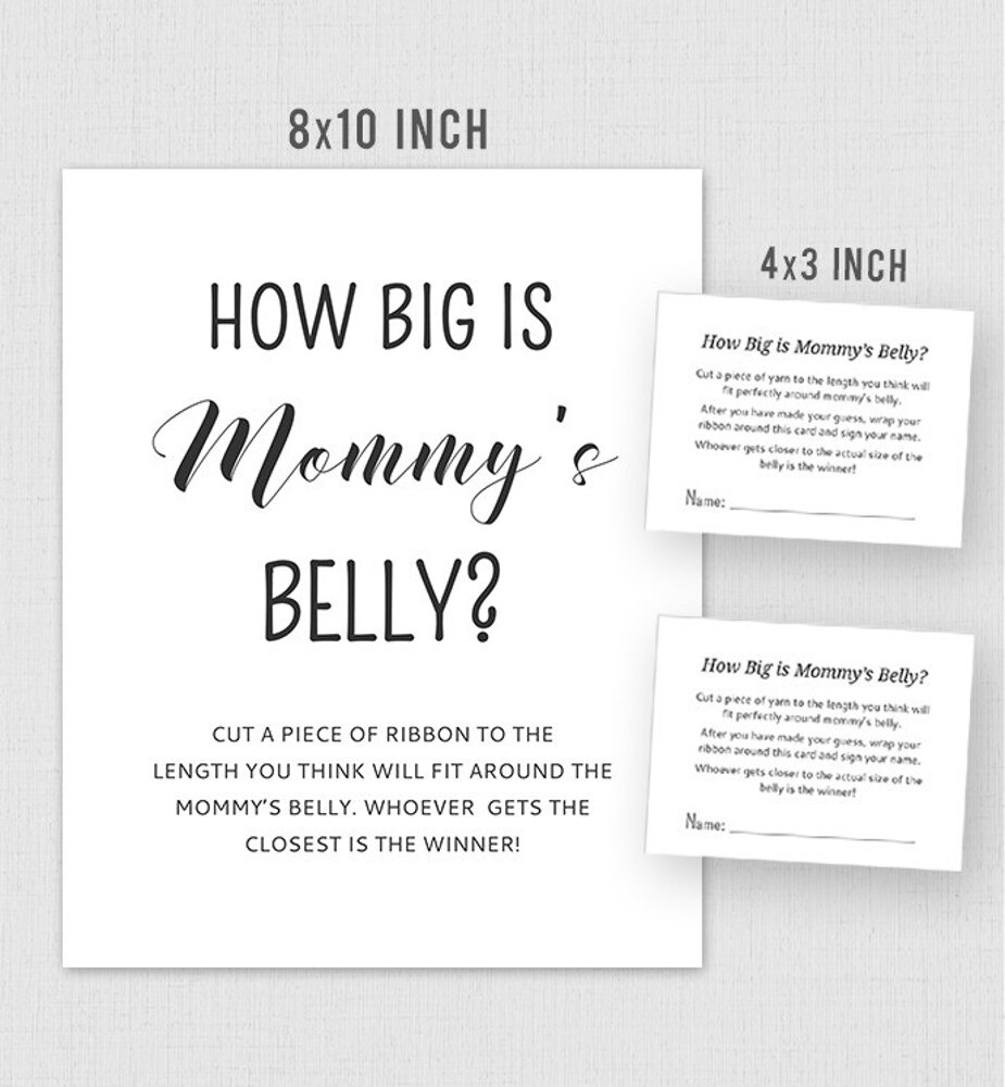 How Big Is Mommy s Belly Baby Shower Game