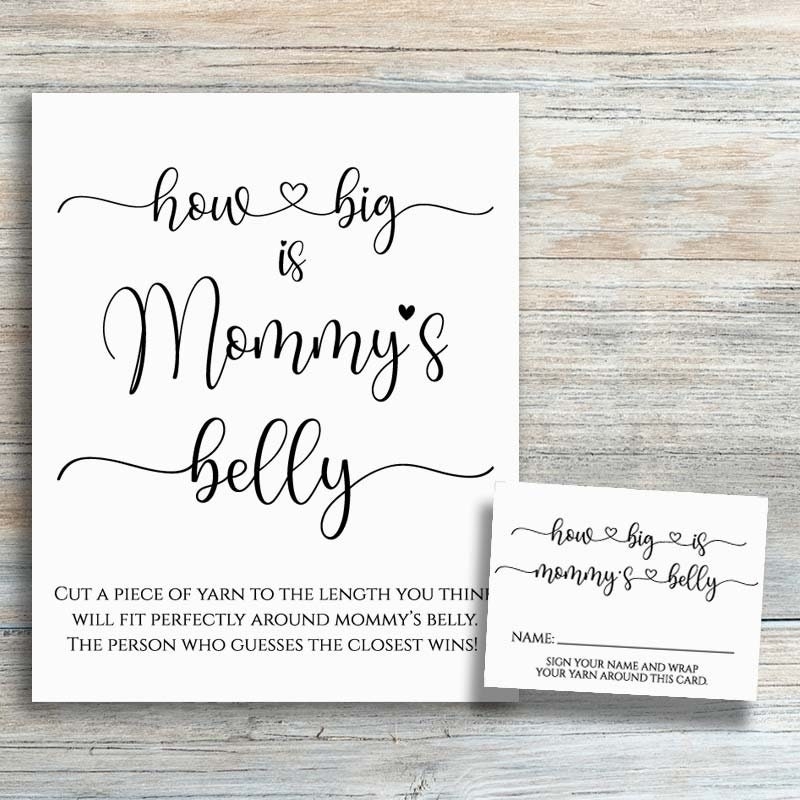 How Big Is Mommy s Belly Baby Shower Games Printable Rustic Gender Neutral Kraft Guess The Belly Size Mom Mommys Tummy Game Instant yv893 Etsy