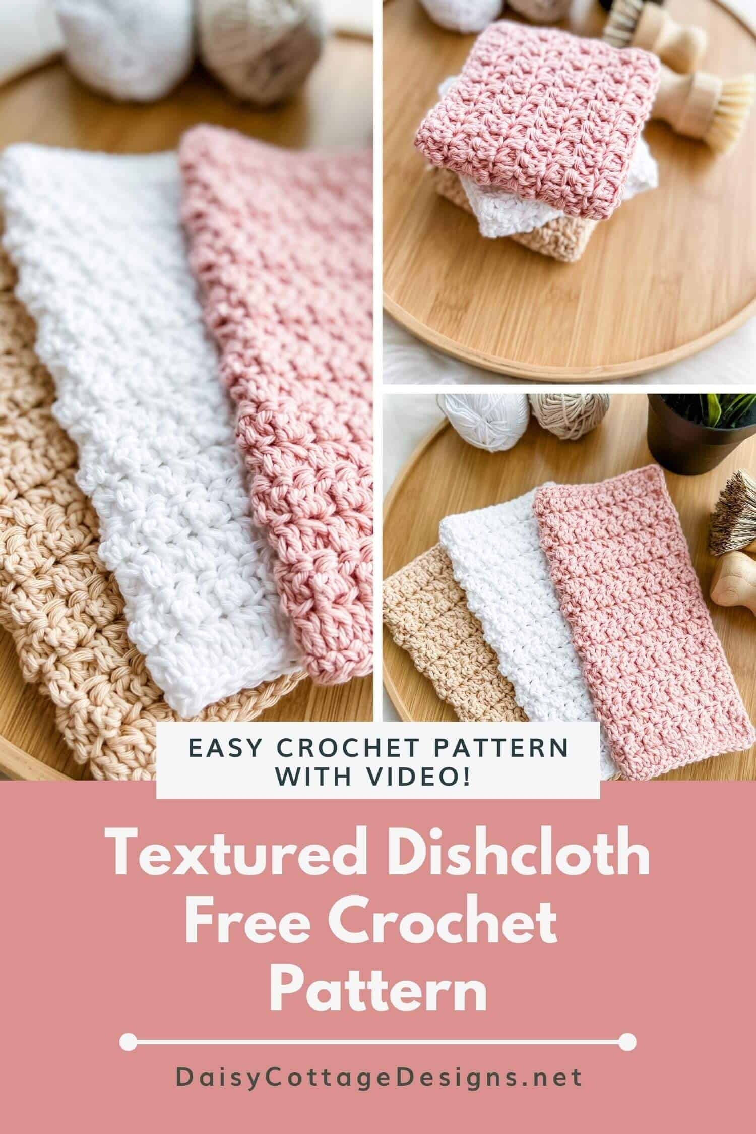How To Crochet A Textured Dishcloth Easy Dishcloth Crochet Pattern 