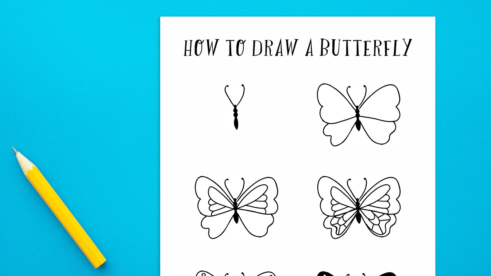 How To Draw A Butterfly Free Printable Video  How To Draw A Butterfly Free Printable Video