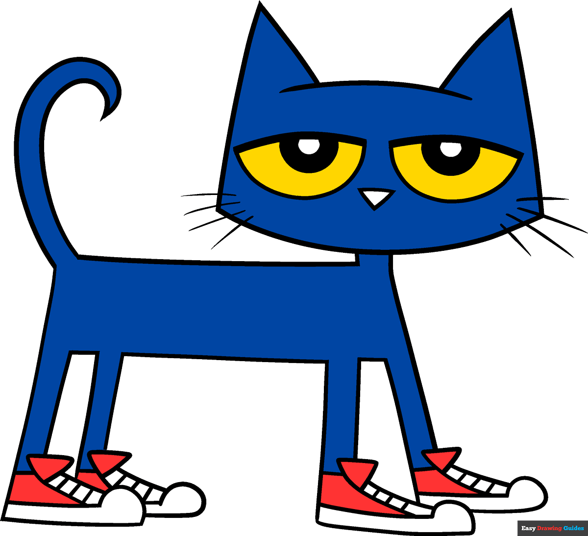 How To Draw Pete The Cat Really Easy Drawing Tutorial