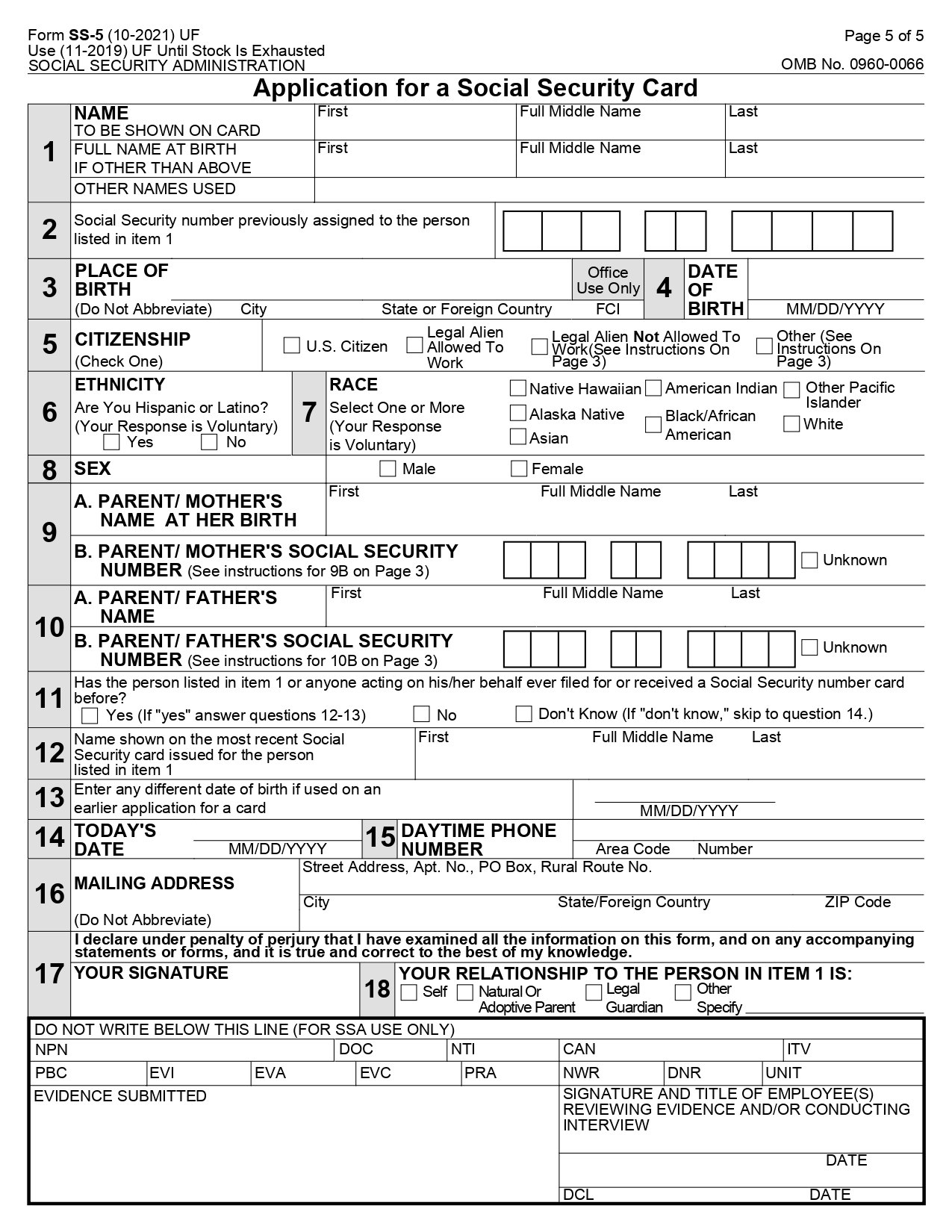 How To Fill Out Form SS 5 Social Security Card Application 
