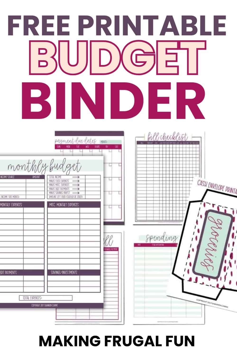 How To Make A Budget Binder Free Printables Making Frugal FUN