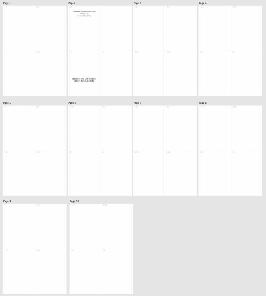 printable golf yardage book template