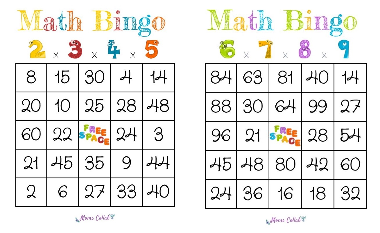 printable multiplication bingo calling cards