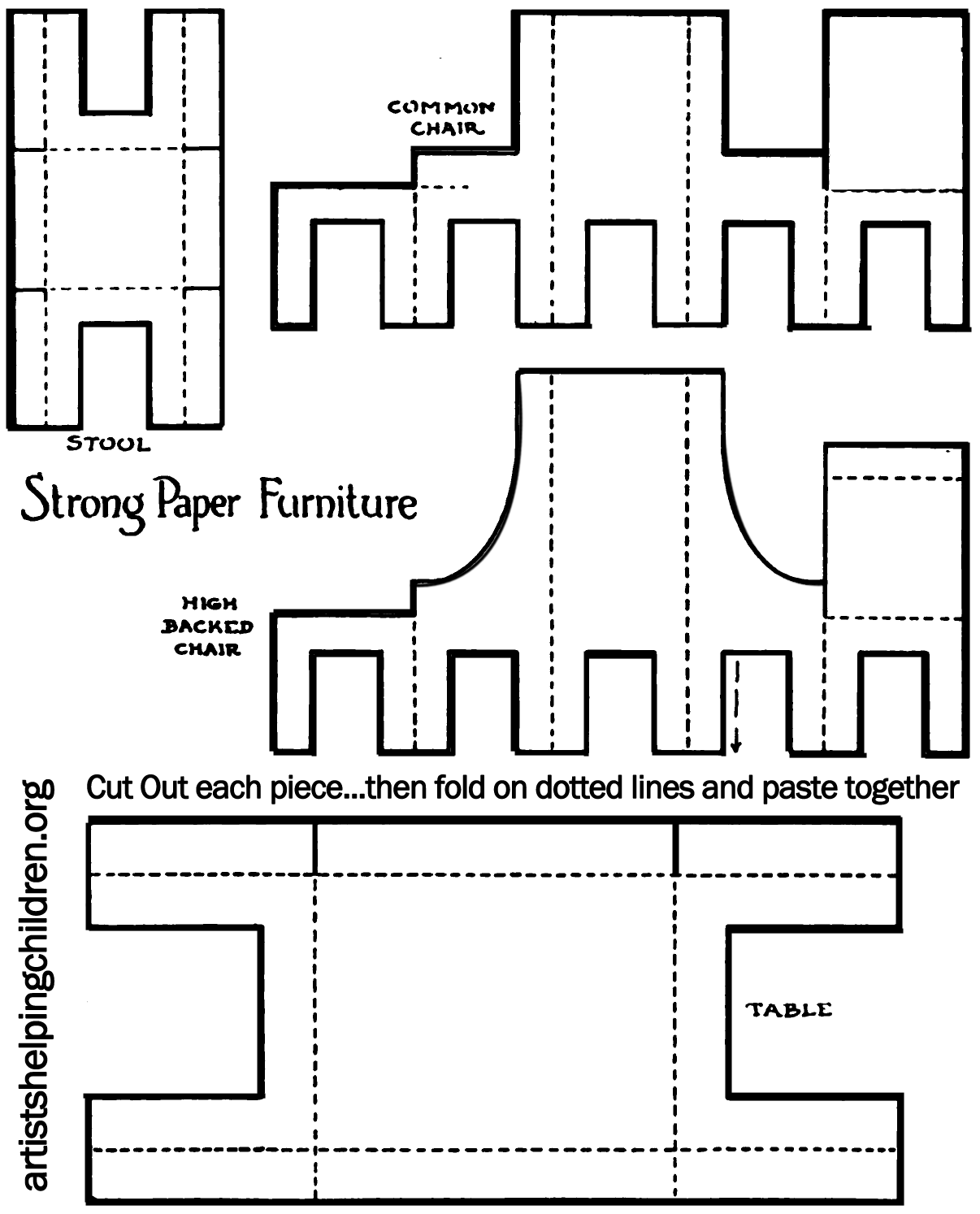 How To Make A Paper Doll House Table U0026 Chairs Kids Crafts 
