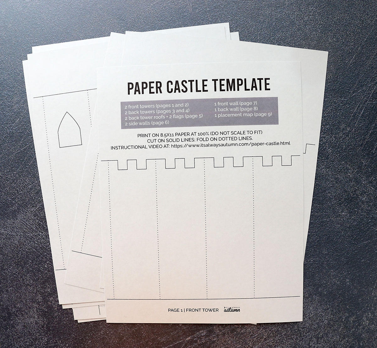 paper castle template printable