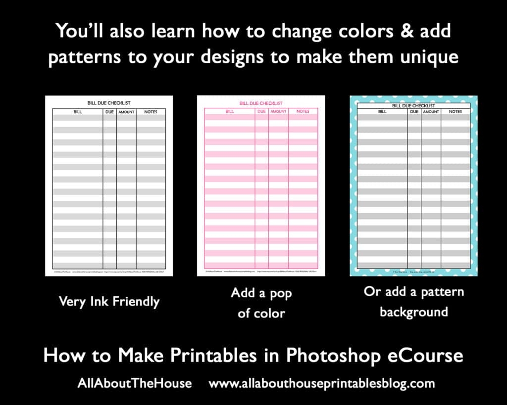 How To Make Printables In Photoshop step By Step Video Tutorials All About Planners
