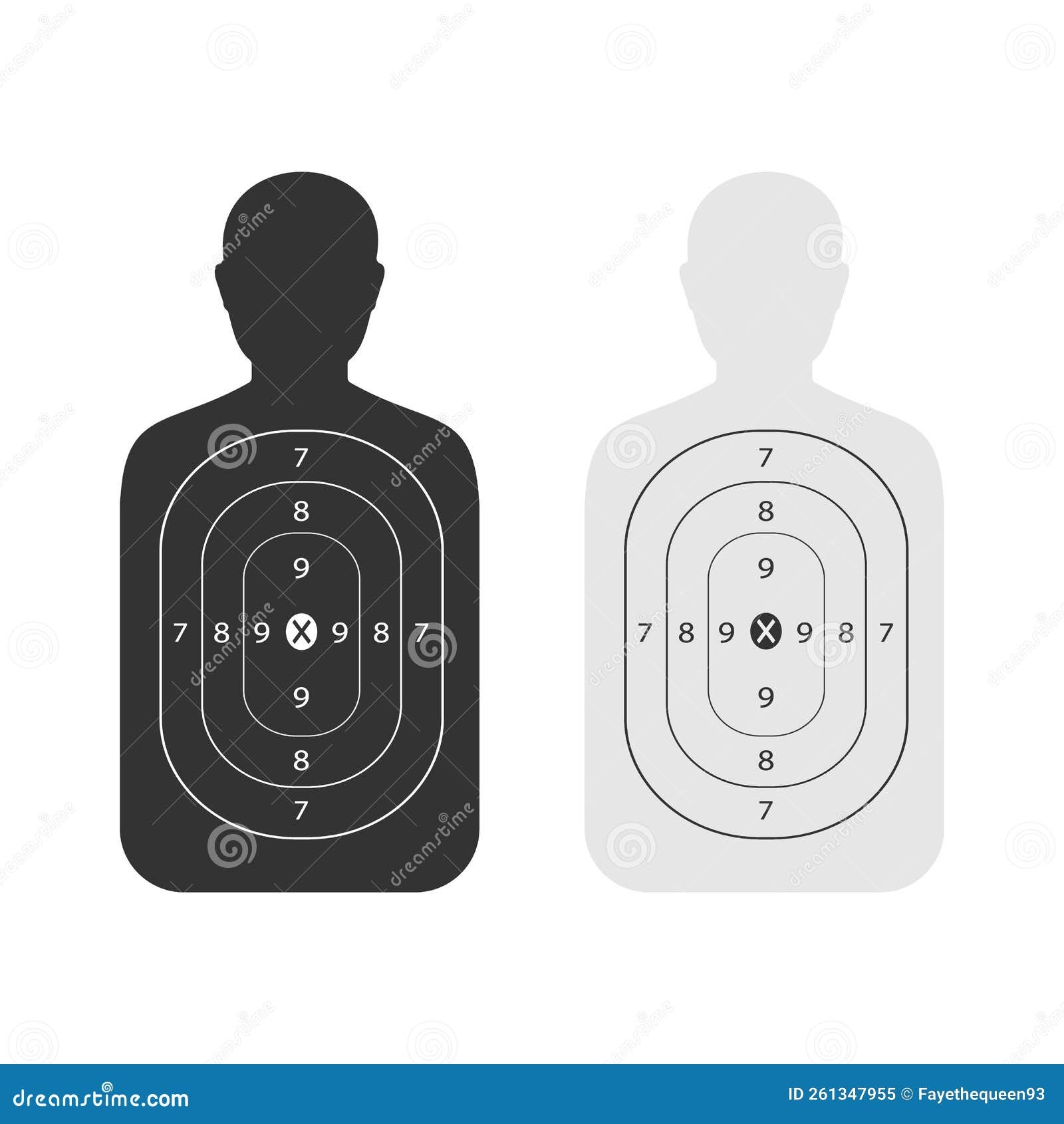 Human Gun Target White Stock Illustrations 827 Human Gun Target 