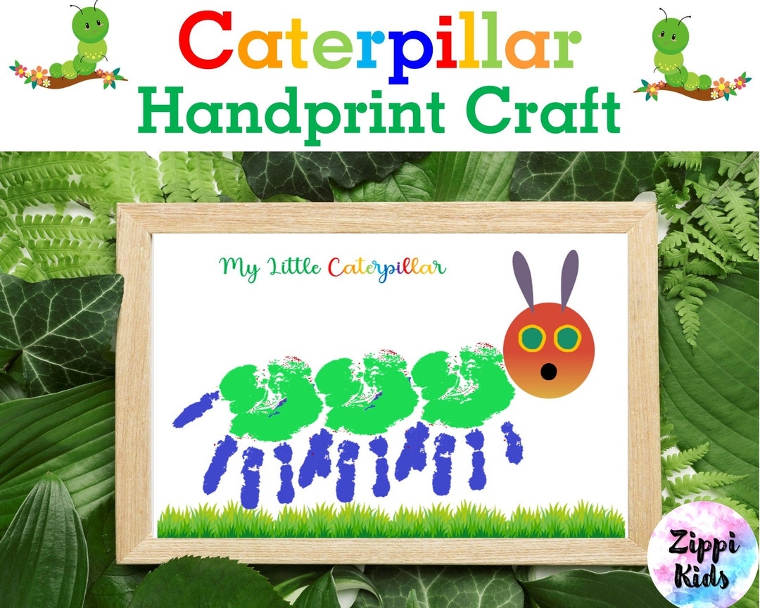 Hungry Caterpillar Handprint Keepsake Art Craft Hungry Caterpillar Bulletin Board Ideas Craft Hungry Caterpillar Craft Card Printable Etsy