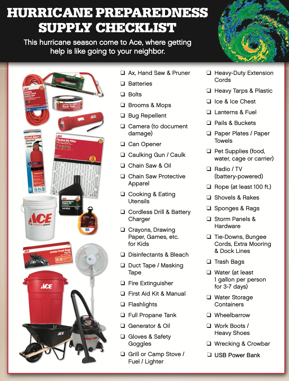 Hurricane Prep Florida Checklist 1 Hardware Store