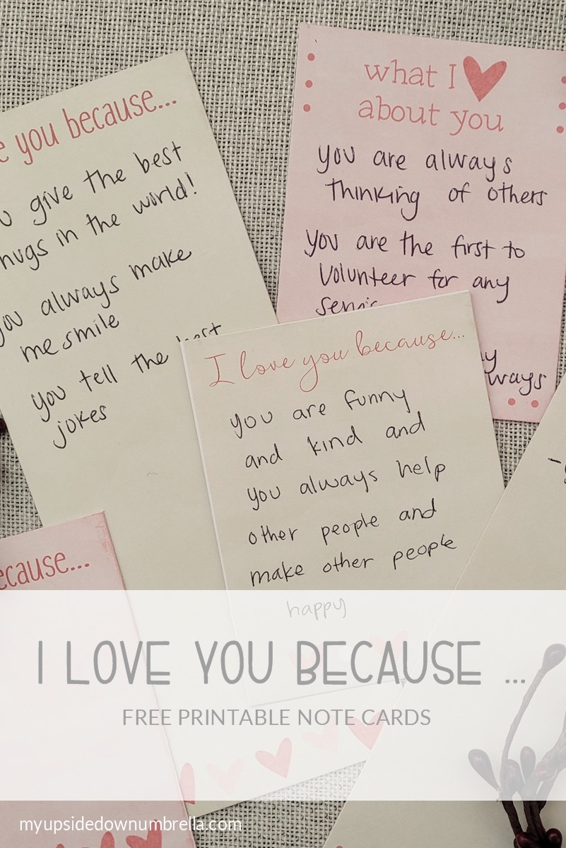I Love You Because Free Printable Valentine s Day Notes My 