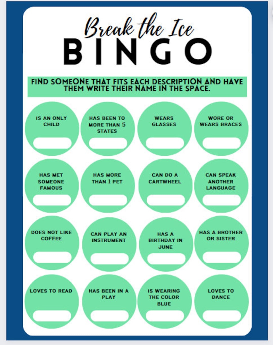 Icebreaker Bingo 100 Customizable Canva Template 3 Cards For Classroom Or Team Building Etsy