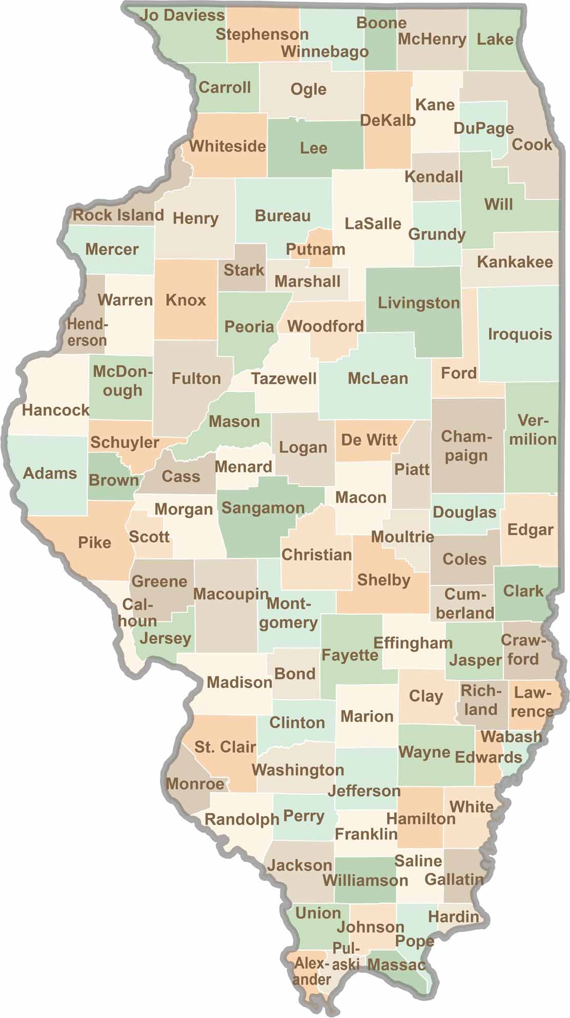 Illinois County Map US County Maps